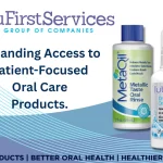 You First Services Group of Companies: Expanding Access to Patient-Focused Oral Care Products, showing MetaQil Metallic Taste Oral Rinse and Lubricity oral spray bottles